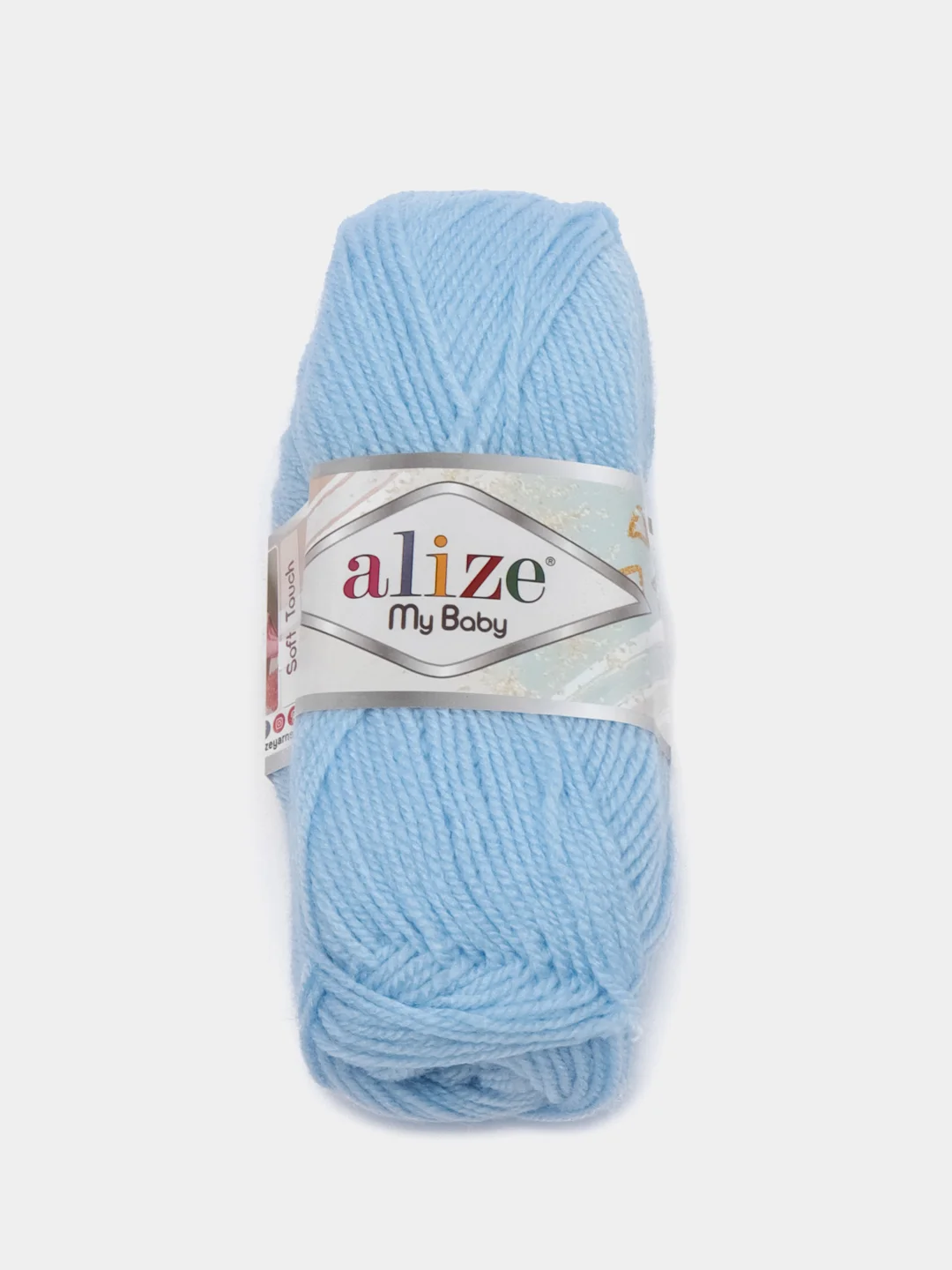 Голубой пряжа детская Alize (Ализе) My Baby, 5 штук, акрил, 50 г, 150 м