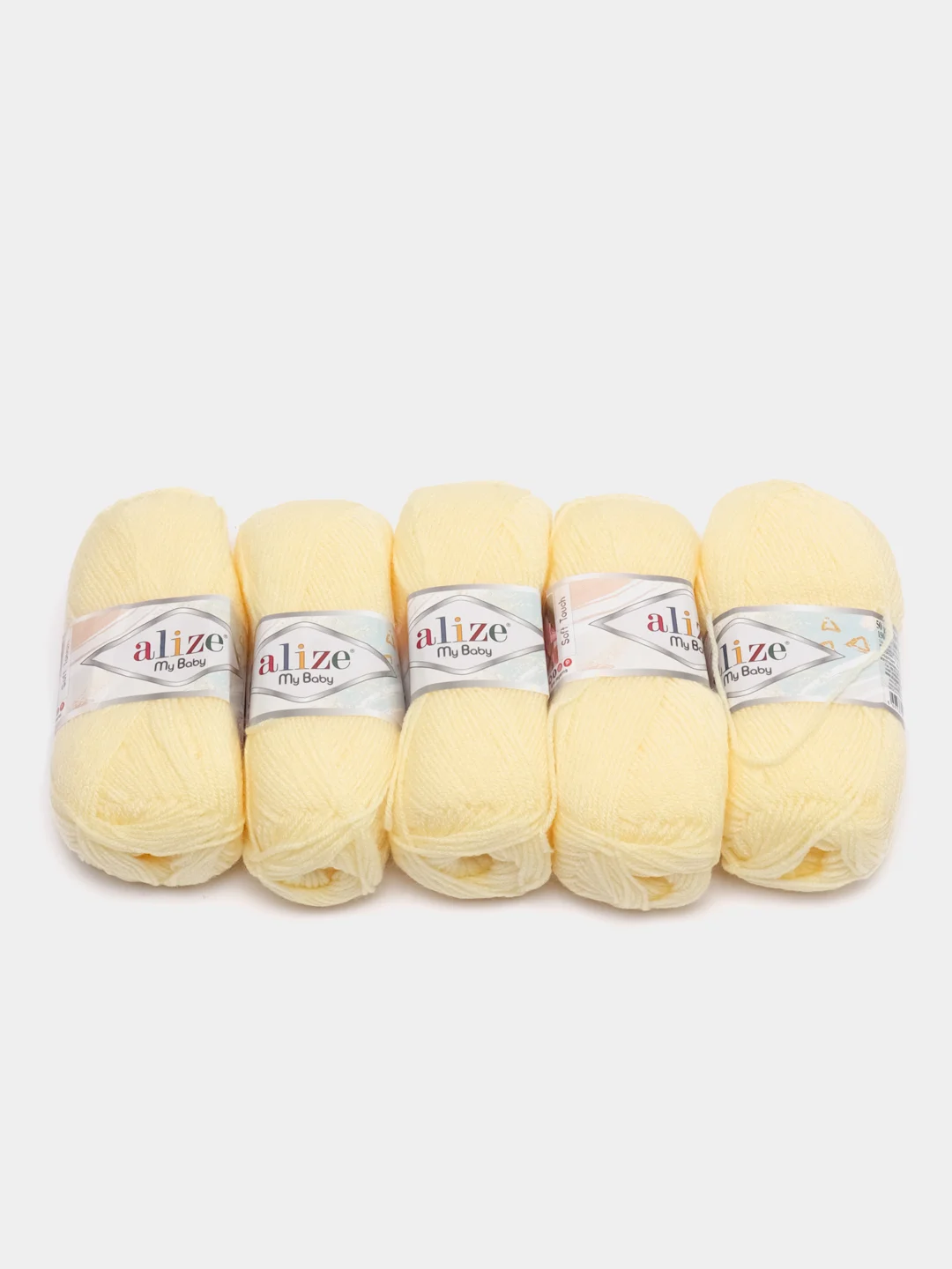 Светло-жёлтый пряжа детская Alize (Ализе) My Baby, 5 штук, акрил, 50 г, 150 м