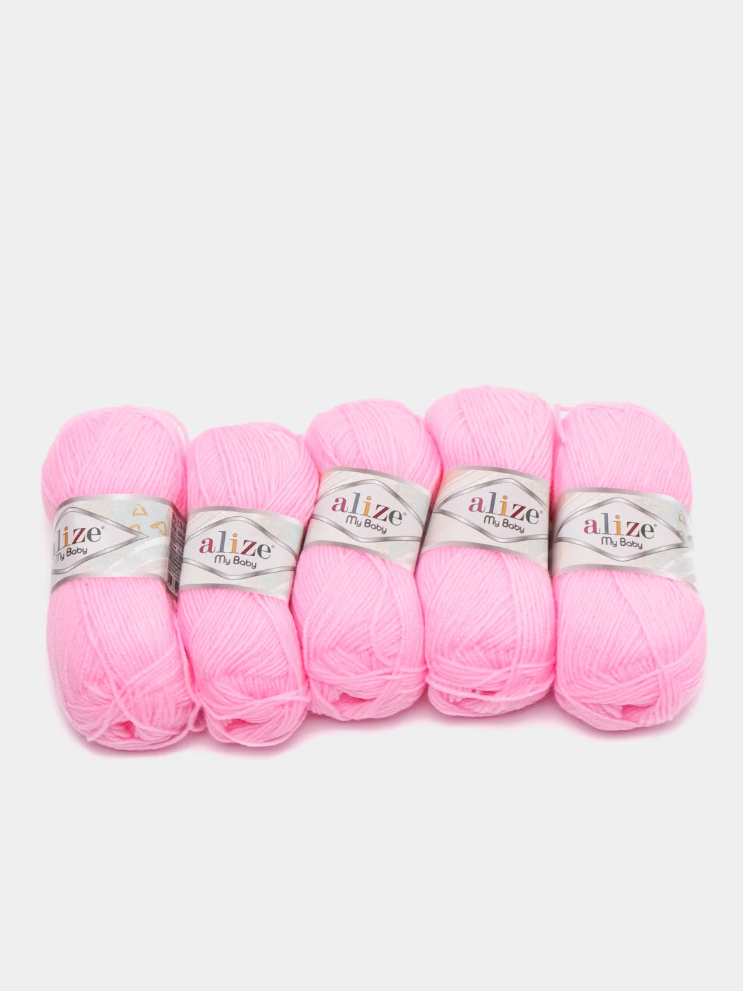 Розовый пряжа детская Alize (Ализе) My Baby, 5 штук, акрил, 50 г, 150 м