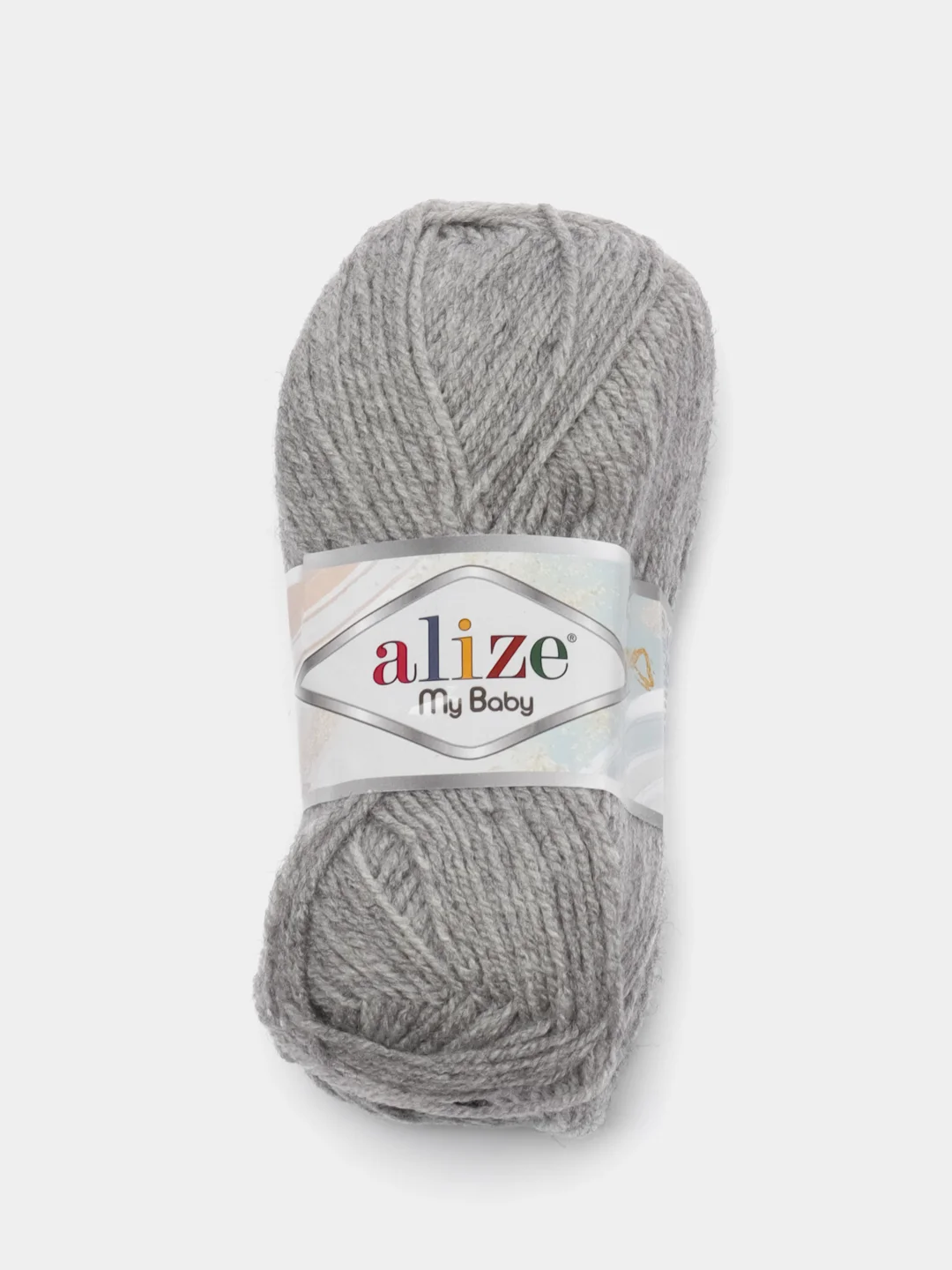Серый меланж пряжа детская Alize (Ализе) My Baby, 5 штук, акрил, 50 г, 150 м