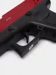 Красный пистолет игрушечный перезаряжаемый Glock с глушителем, оружие, подарок на 23 февраля