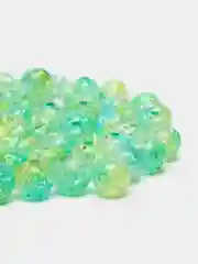 Зеленый бусины с эффектом градиента, кракле, битое стекло, под жемчуг