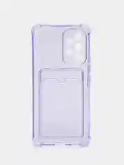 Фиолетовый чехол Samsung Galaxy A13 А23 А33 А53 А12 А22 А32 А52 S20 S21 FE S21 22, c карманом для карт
