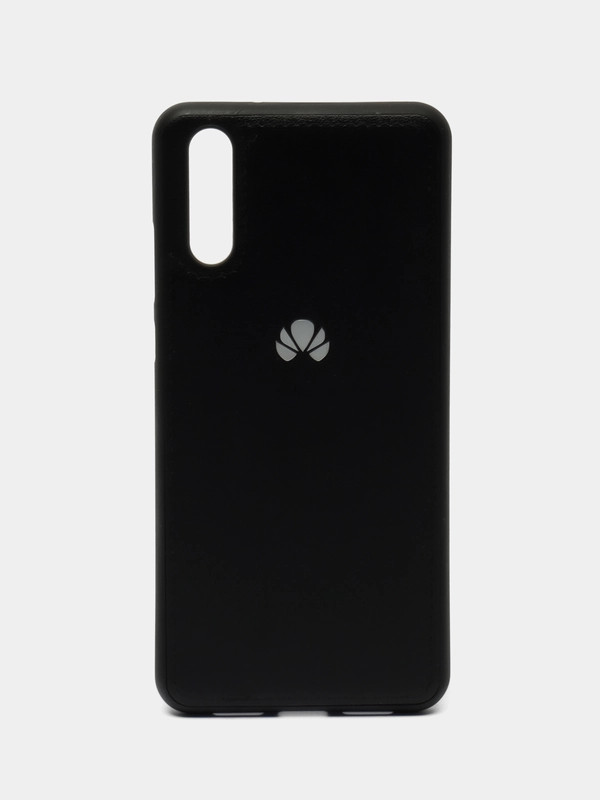 Силиконовый чехол на Huawei P20, с кожаной вставкой