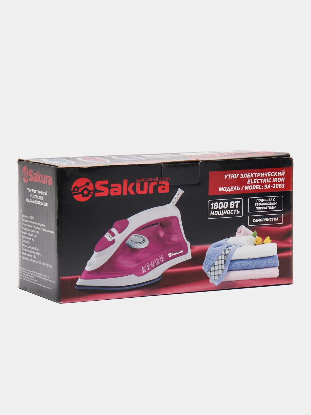 Утюг Sakura SA-3063NBL, тефлоновая подошва, 1800 Вт