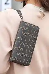 Черный кошелек женский с принтом