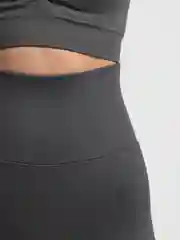 Угольный женский костюм для фитнеса: шорты и топ