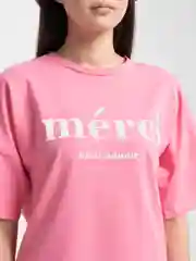 Розовый женский спортивный костюм Merci mon amour: футболка, шорты, панама