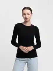 Черный лонгслив, женский, "Чебоксарский трикотаж", лапша, водолазка