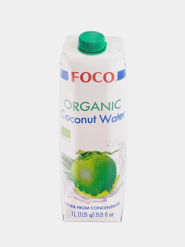 Органическая кокосовая вода FOCO, без сахара, 1 л