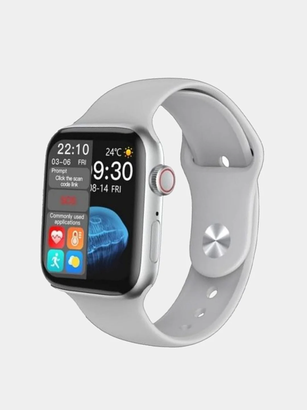Серебряный умные смарт фитнес часы DT No.1 Smart Watch Series 7 41mm