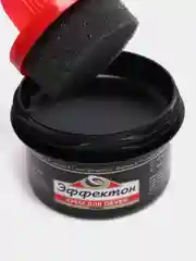 Крем для обуви, с губкой, черный, 50 мл