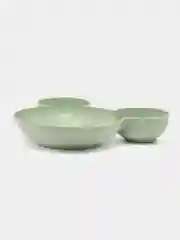 Зеленый детская тарелка с секциями Микки Маус