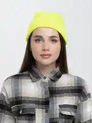 Салатовый шапка-бини вязаная, унисекс, 13 цветов