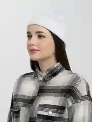 Белый шапка-бини вязаная, унисекс, 13 цветов