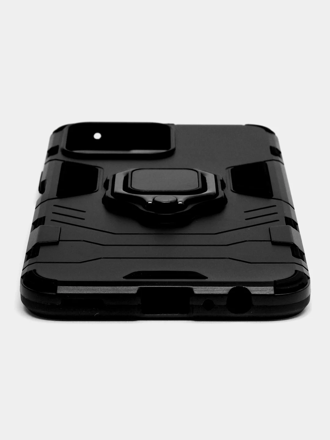 Черный чехол противоударный на Honor X8, с кольцом-держателем