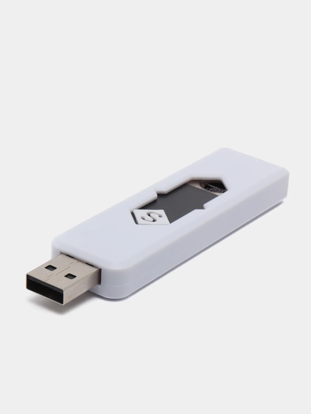 Белый электронная зажигалка USB, спиральная, ветрозащитная, без огня