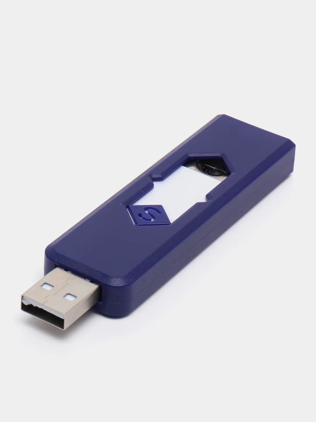 Синий электронная зажигалка USB, спиральная, ветрозащитная, без огня