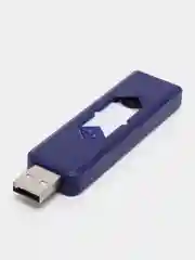 Синий электронная зажигалка USB, спиральная, ветрозащитная, без огня