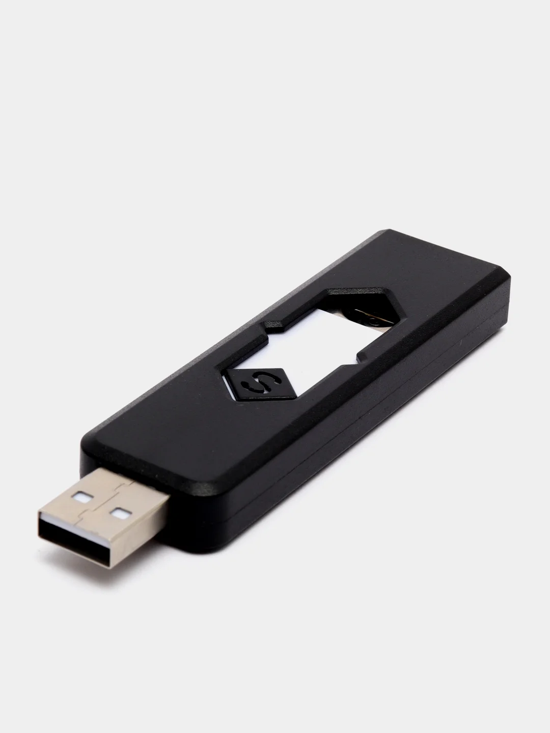 Черный электронная зажигалка USB, спиральная, ветрозащитная, без огня