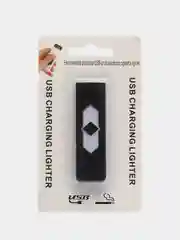 Черный электронная зажигалка USB, спиральная, ветрозащитная, без огня