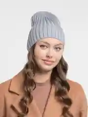 Серый шапка вязаная, весенняя