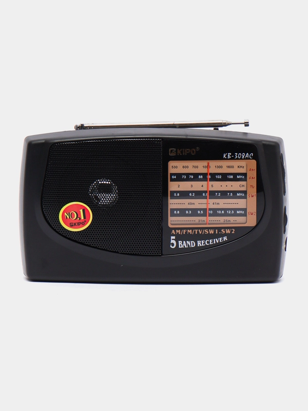 Радио портативное KIPO KB 308 AC, 5 диапазонное. радиоприемник FM
