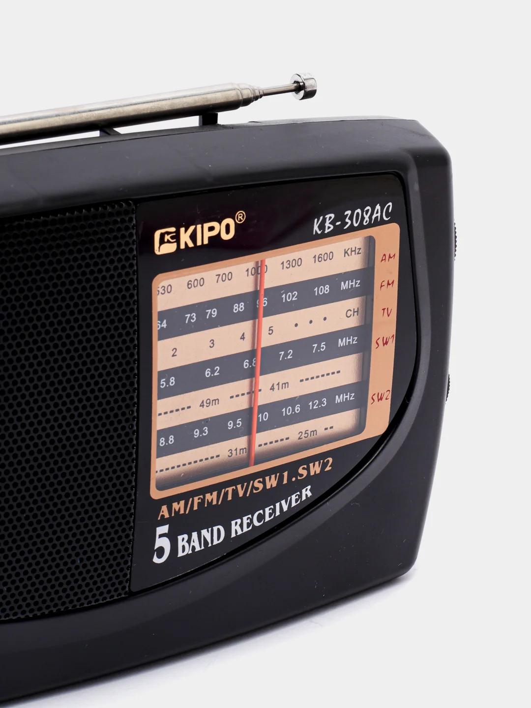 Радио портативное KIPO KB 308 AC, 5 диапазонное. радиоприемник FM