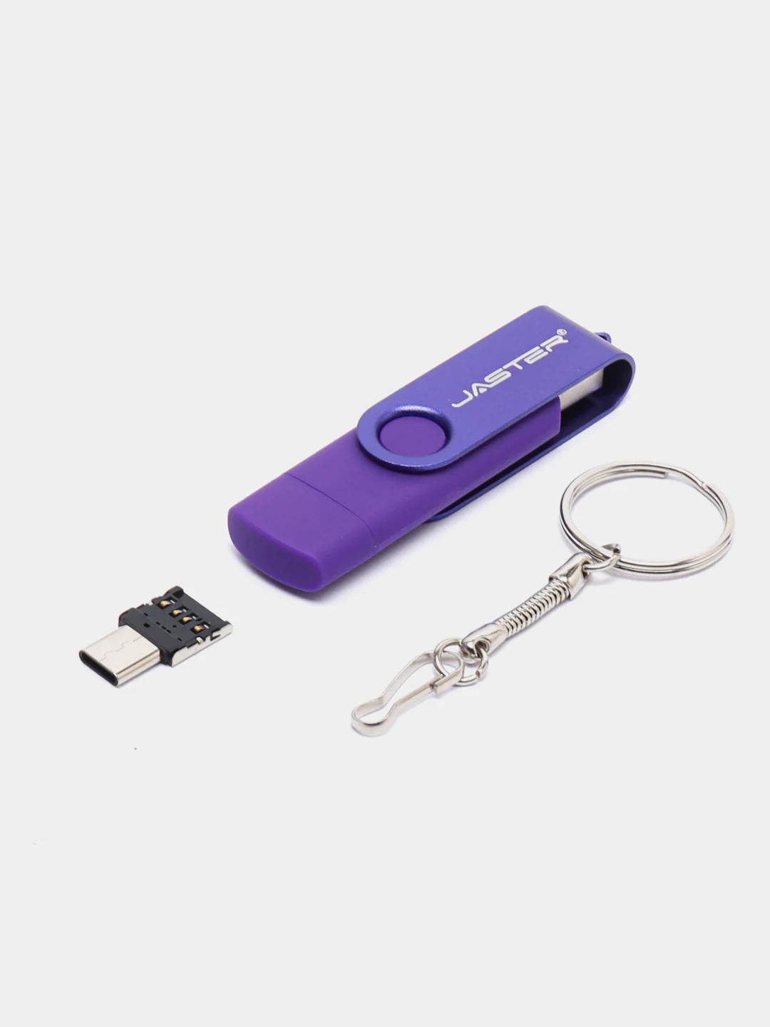 Пурпурный usb флеш-накопитель 3 в 1 для телефона и ПК 8, 16, 32, 64, 128 Гб, флешка Jaster