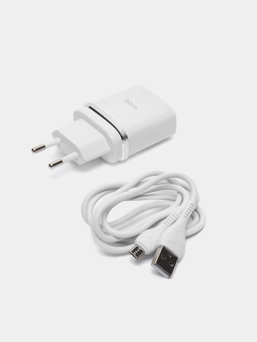 Белый сетевое зарядное устройство Hoco C12Q, Micro-USB 3.0A, 18W, 1 м