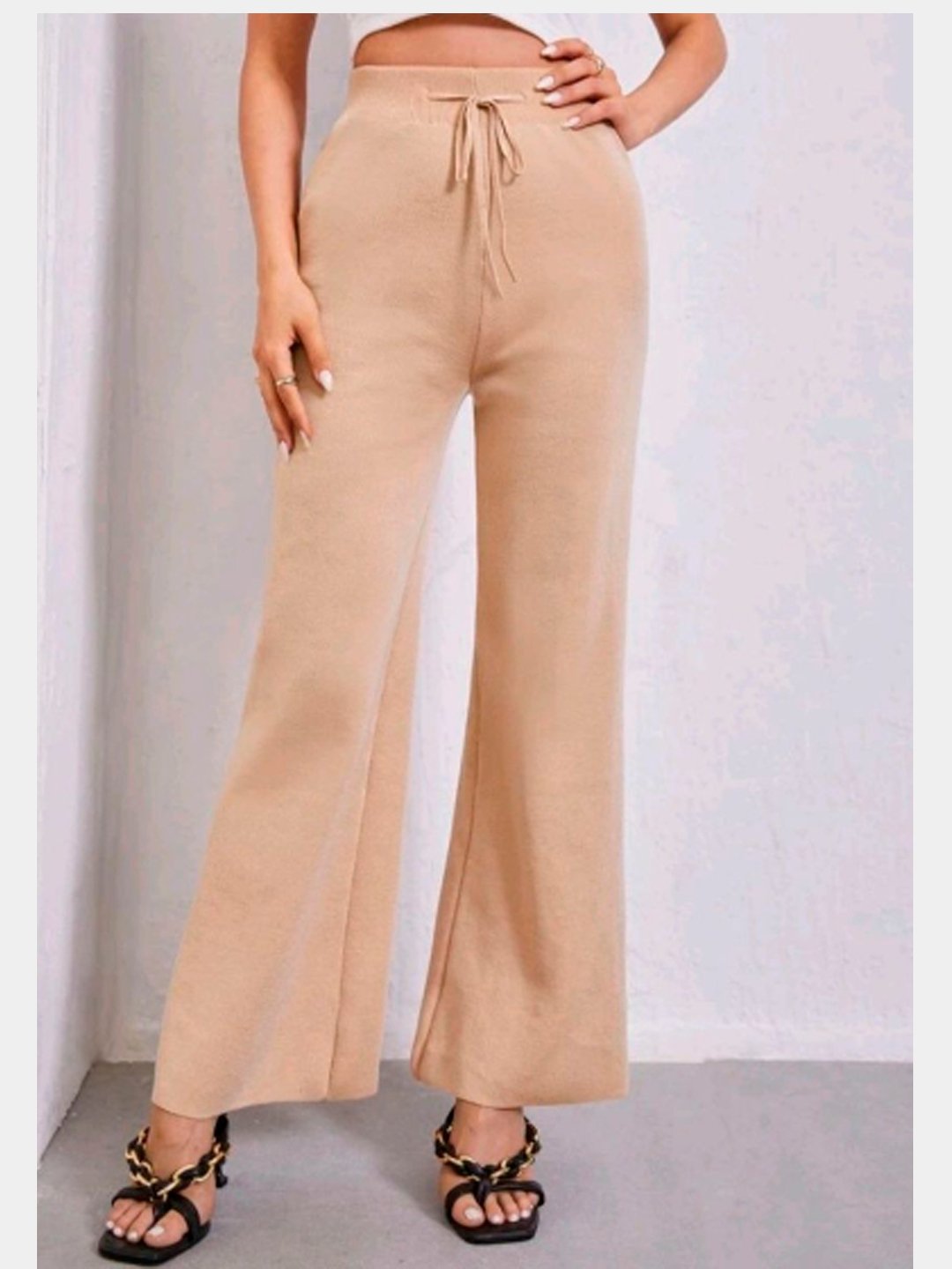 Кюлоты брюки женские теплые лапша в рубчик осенние бежевые купить по цене708.78 ₽ в интернет-магазине KazanExpress