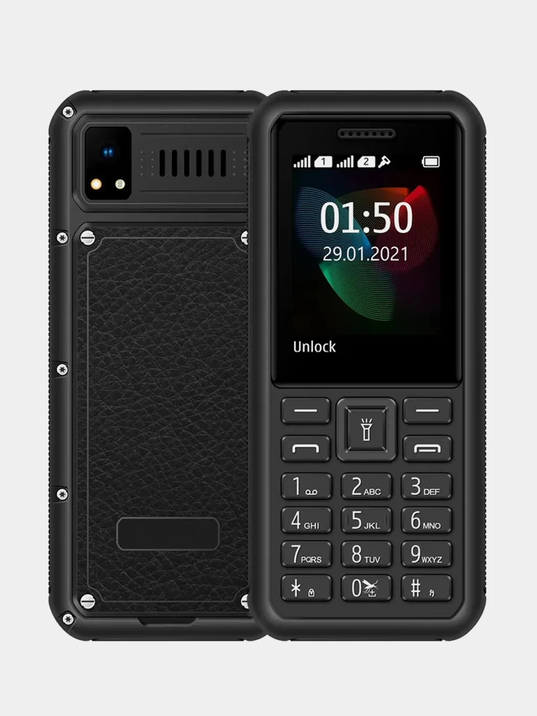 Черный мобильный телефон BQ 2454 Ray, 1800 мАч, влагозащита, ударопрочный, с камерой