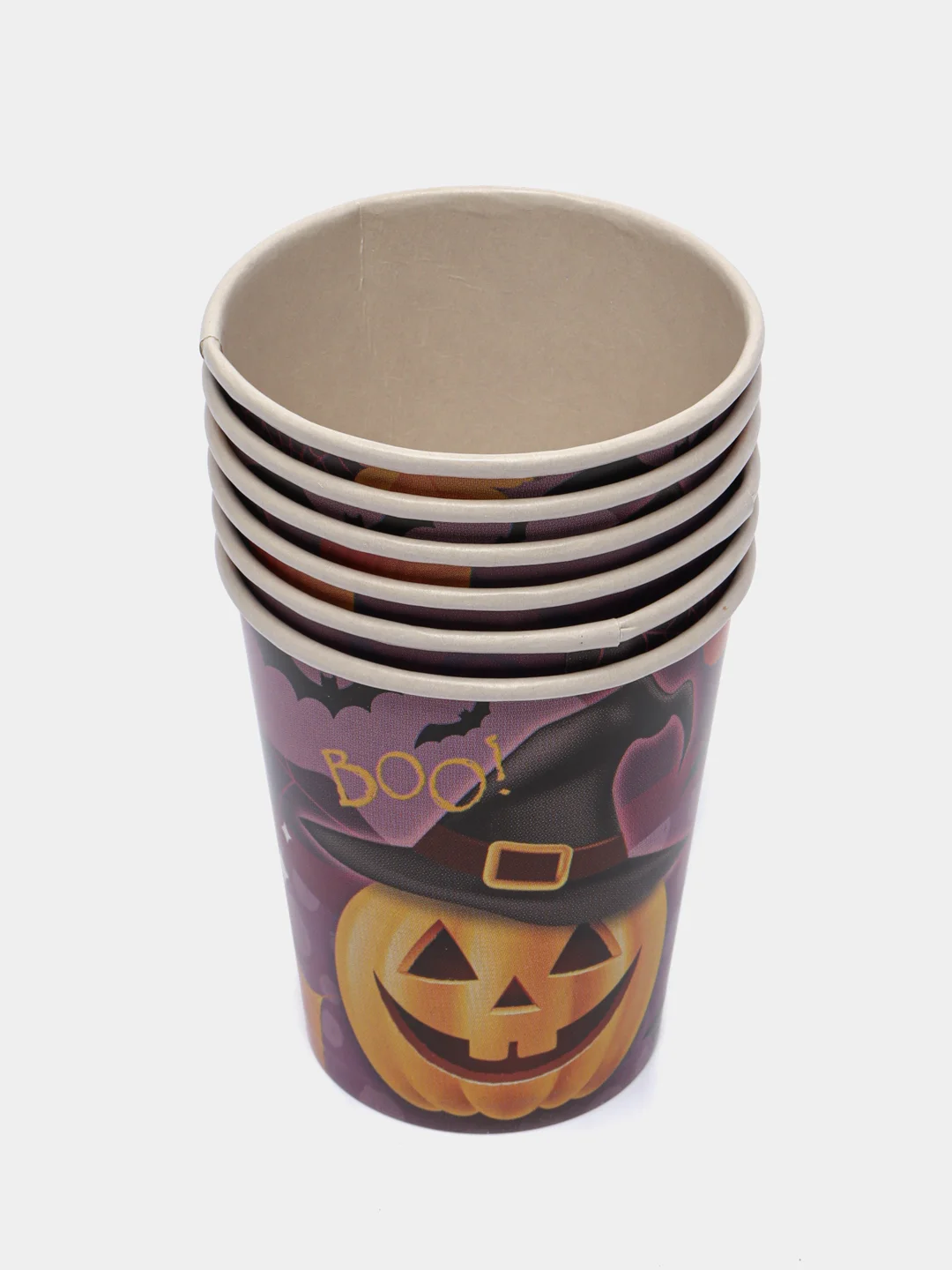 Фиолетовый набор стаканов бумажный Halloween, 6 штук, 250 мл "Вечеринка Хэллоуин"