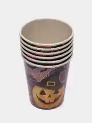 Фиолетовый набор стаканов бумажный Halloween, 6 штук, 250 мл "Вечеринка Хэллоуин"