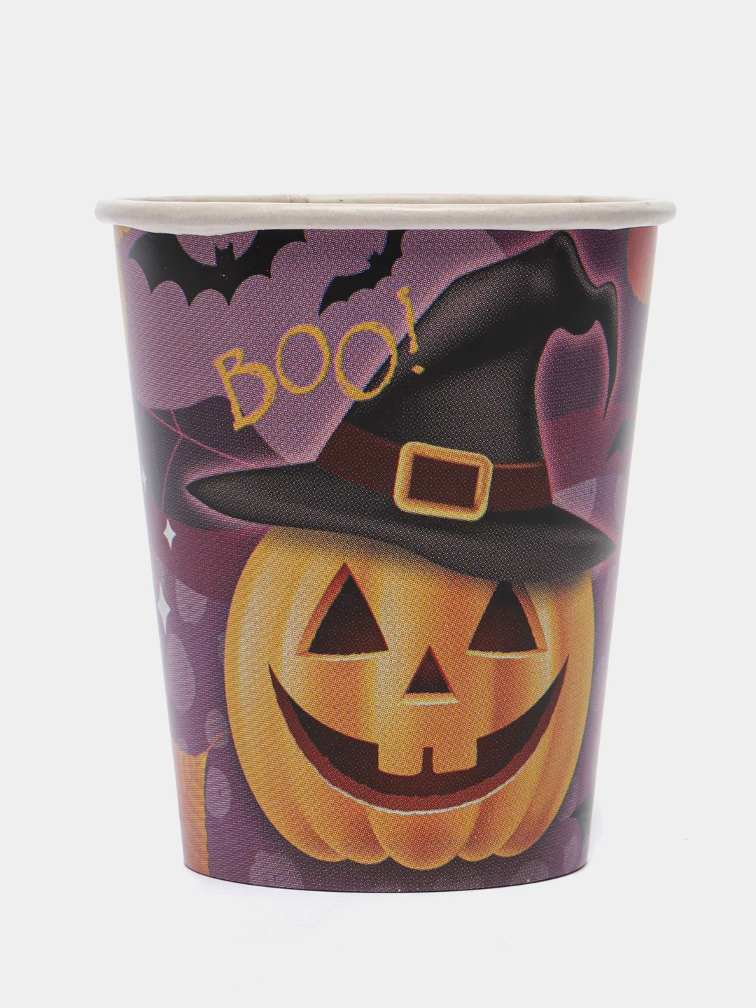 Фиолетовый набор стаканов бумажный Halloween, 6 штук, 250 мл "Вечеринка Хэллоуин"