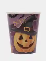 Фиолетовый набор стаканов бумажный Halloween, 6 штук, 250 мл "Вечеринка Хэллоуин"