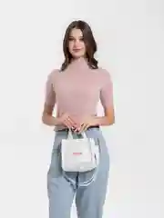Белый повседневная сумка шопер из хлопка