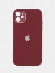 Тёмно-бордовый силиконовый чехол для iPhone 11, со стеклянной панелью и защитой для камеры