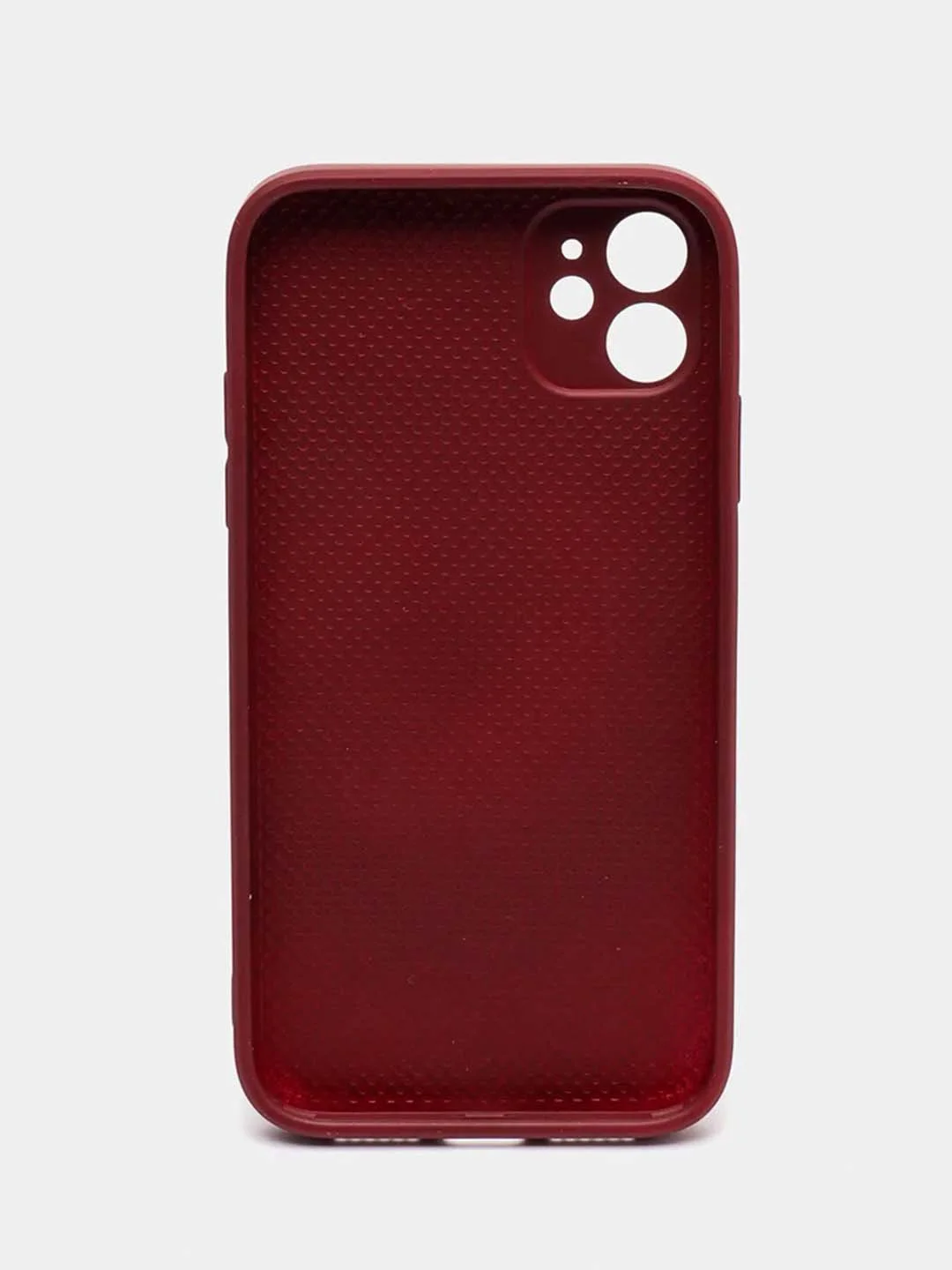 Тёмно-бордовый силиконовый чехол для iPhone 11, со стеклянной панелью и защитой для камеры