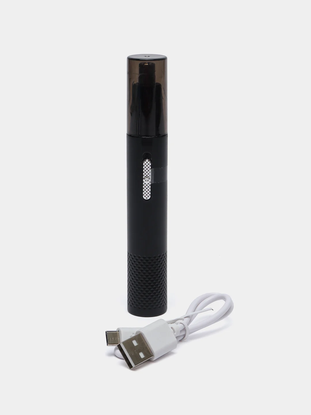 Черный триммер для носа и ушей аккумуляторный, с зарядкой micro USB, с насадками