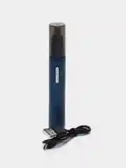 Синий триммер для носа и ушей аккумуляторный, с зарядкой micro USB, с насадками