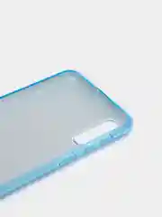 Голубой силиконовый чехол на Samsung A22/A50/S20fe/S21/S21fe/S21+/S21Ultra, с блестками, усиленный