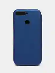 Синий чехол книжка Huawei Y6 2018 / Honor 7C / 7A Pro / Y6 Prime (Хуавей Хонор 7С / 7А Про)