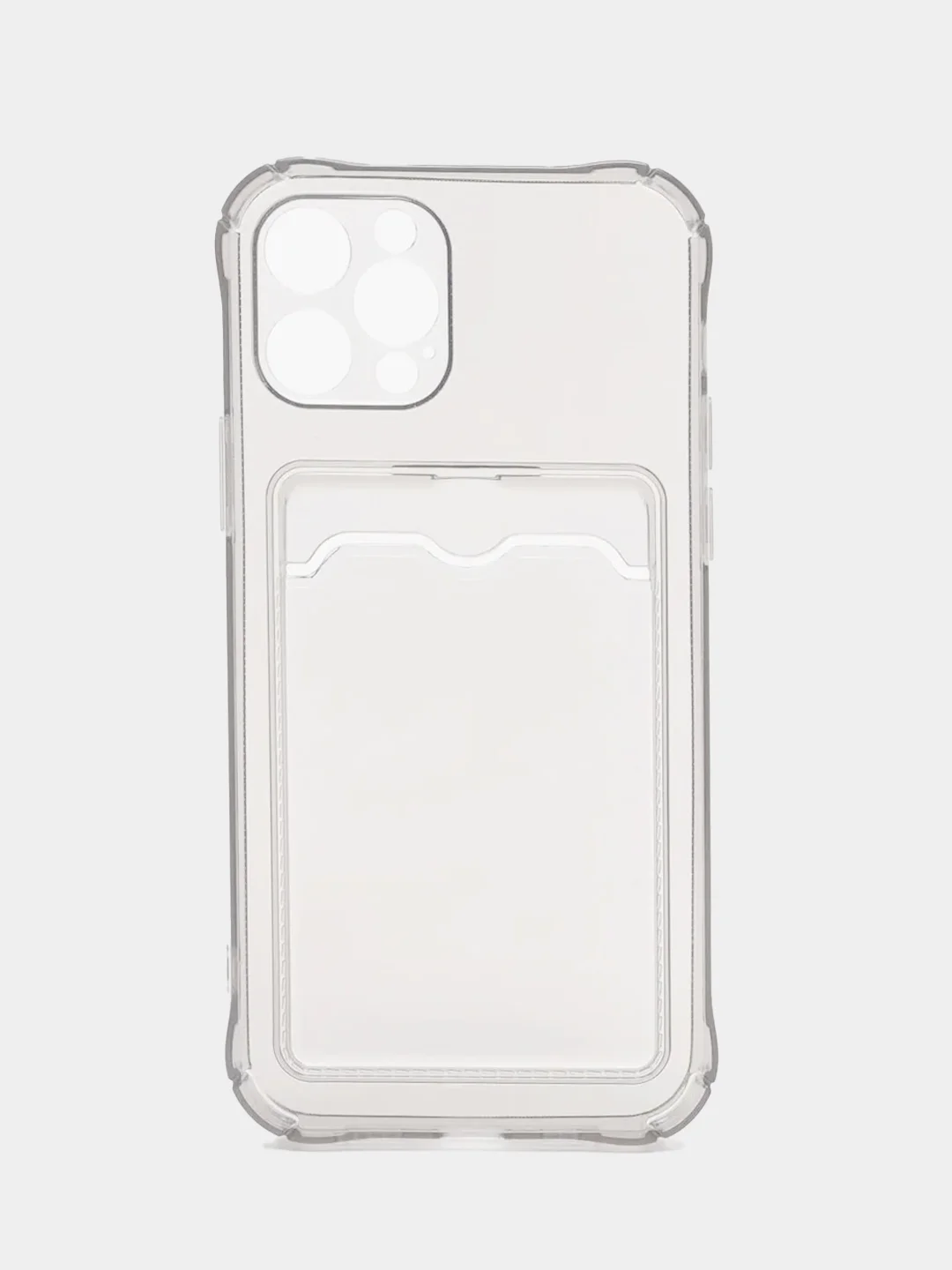 Прозрачный чехол с карманом для карт айфон iPhone 11 13 12 XR XS 7 8 Pro Max силикон