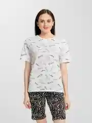Черный трикотажный женский комплект,футболка с шортами,хлопок 100%,Onstyle