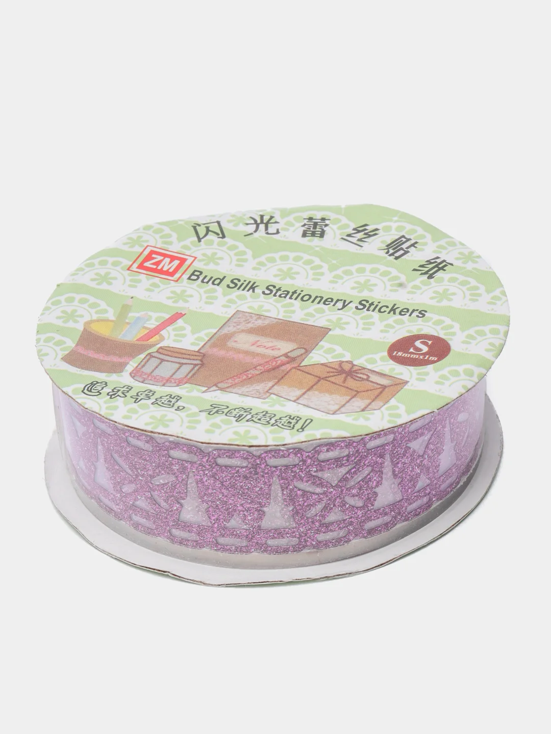 Фуксия клейкая декоративная ажурная лента, 1,5 см х 1 м