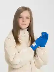 Синий детские демисезонные перчатки