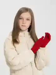 Бордовый детские демисезонные перчатки