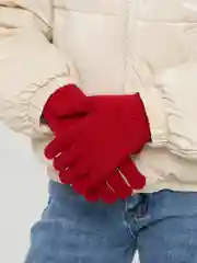 Бордовый детские демисезонные перчатки
