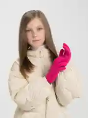 Розовый перчатки вязаные, детские